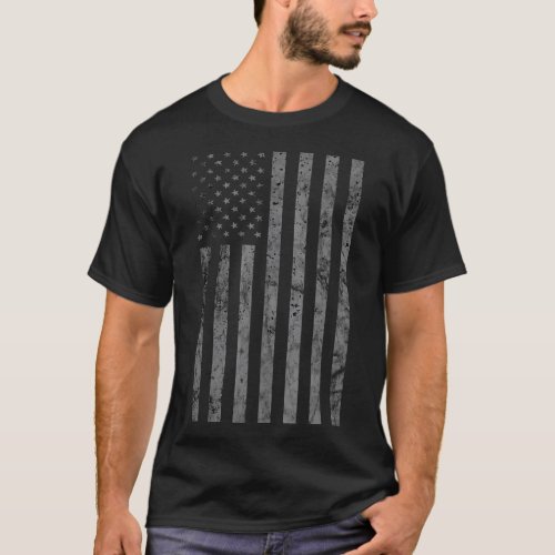 Vintage Black American Flag T_Shirt