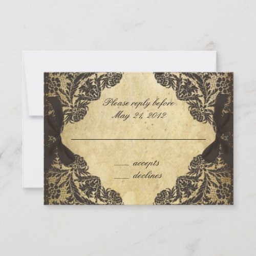 Vintage Black and Cream Lace - RSVP