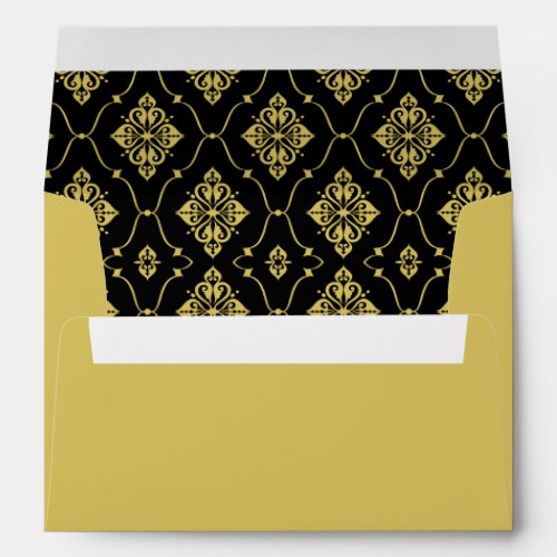 Vintage Black and Gold Art Deco Wedding Envelope