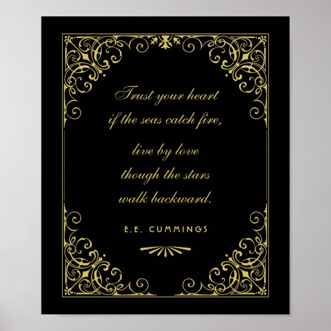 Vintage Black and Gold Art Deco Wedding Poster (Front)