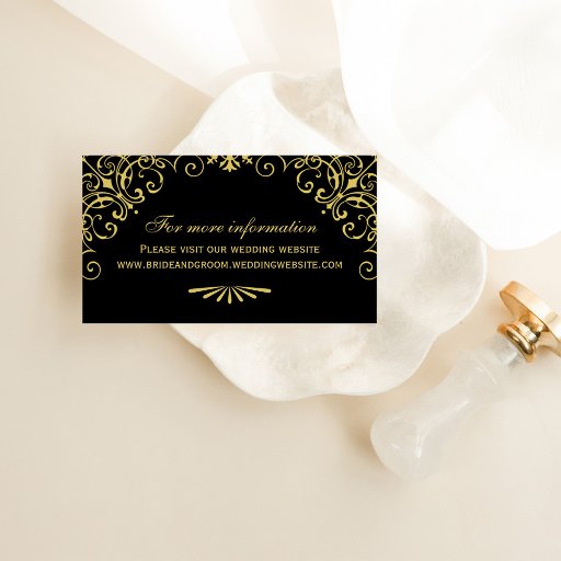 Customizable Wedding Website Card | Art Deco Style Business Card