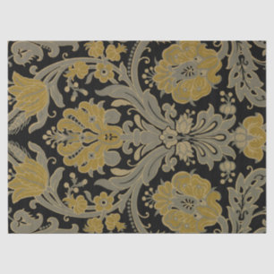 Vintage Black and Gold Baroque Scrolls Tissue Paper