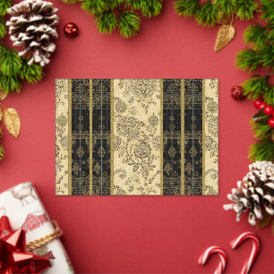 Vintage Black and Gold Damask Wedding Acrylic Invitations