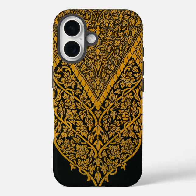Vintage Black and Gold Indian Floral Pattern Case-Mate iPhone Case (Back)