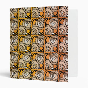 Vintage black and gold Roses floral pattern Binder