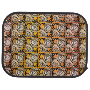 Vintage black and gold Roses floral pattern Car Floor Mat