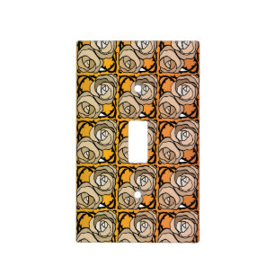 Vintage black and gold Roses floral pattern Light Switch Cover