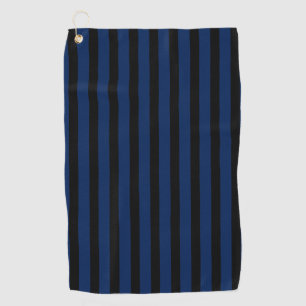Vintage Black and Navy Indigo Classic Striped Golf Towel