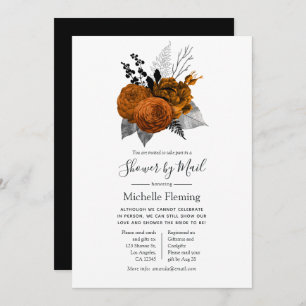 Vintage Black and Orange Halloween Shower by Mail Invitation