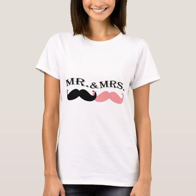 Vintage Black and Pink Mustache T-Shirt (Front)