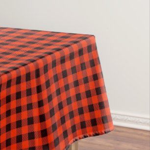 Vintage Black and Red Gingham Family Checkered Tablecloth