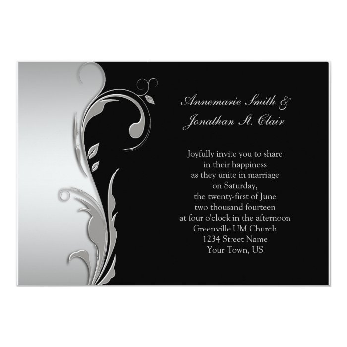 Black And Silver Wedding Invitations 5