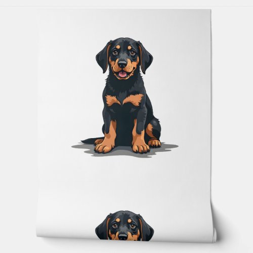 Vintage Black and Tan Dog Back View Illustration P Wallpaper