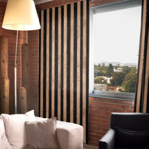 Vintage Black and Tan Stripes Blackout Curtains