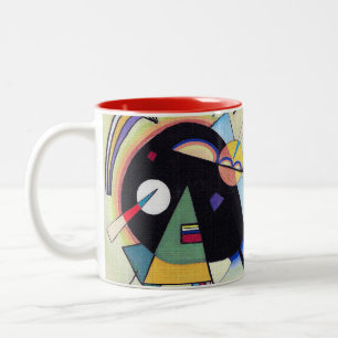 Vintage Black and Violet - Kandinsky Abstract Art Two-Tone Coffee Mug