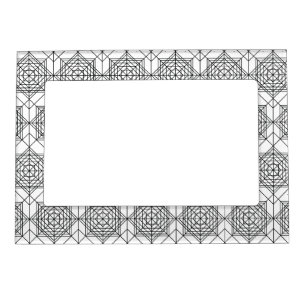 Vintage Black and White Abstract Linear Pattern Magnetic Frame