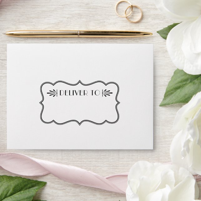 Vintage Black and White Art Deco Wedding Envelope (Wedding)