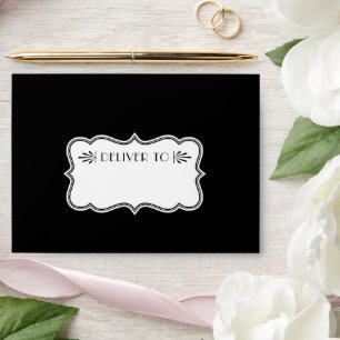 Vintage Black and White Art Deco Wedding Envelope