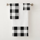 Black and White Buffalo Plaid Bath Towel | Zazzle