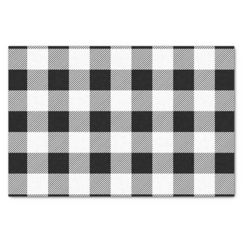 Vintage Black and White Buffalo Plaid Tissue Paper