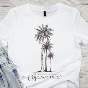 Vintage Black and White Coconut Tree Graphic T-Shirt