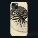 Vintage Black and White Conch Shell iPhone 13 Case<br><div class="desc">Get this unique black and white Conch seashell image on your next product. This amazing,  sepia background with a Black and White Conch will look great on anything. Take the beach with you everywhere you go.</div>