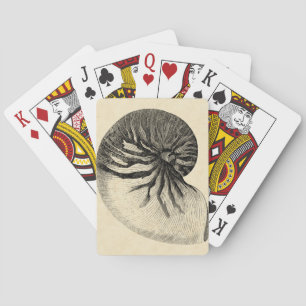 Vintage Black and White Conch Shell Poker Cards