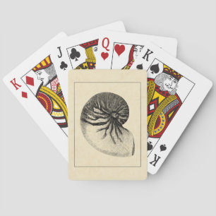 Vintage Black and White Conch Shell Poker Cards