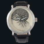 Vintage Black and White Conch Shell Watch<br><div class="desc">Get this unique black and white Conch seashell image on your next product. This amazing, sepia background with a Black and White Conch will look great on anything. Take the beach with you everywhere you go.</div>
