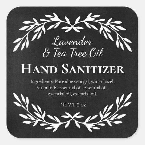 Vintage Black And White DIY Hand Sanitizer Square Sticker