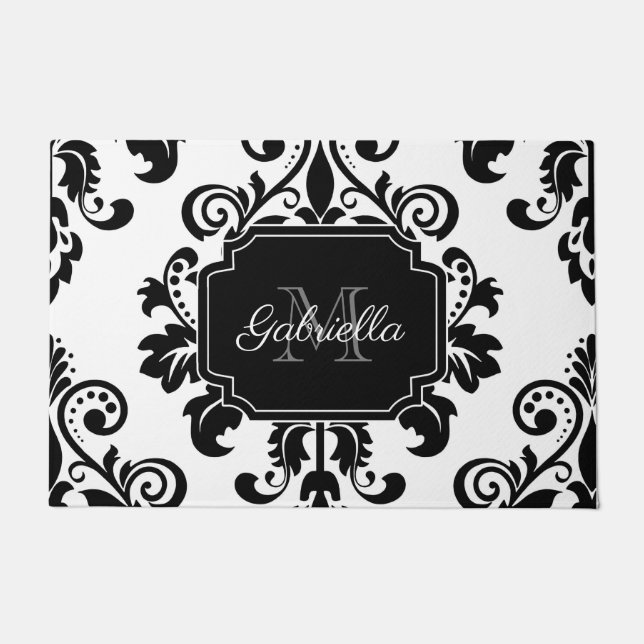 Vintage Black and White Doormat (Front)