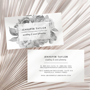 Vintage Black and White Floral Business Card