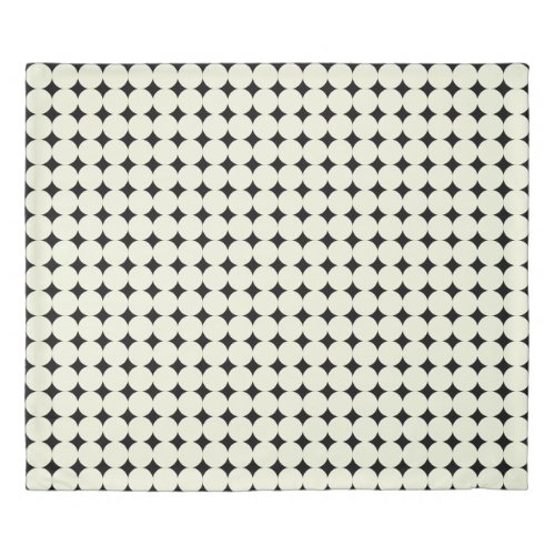 Vintage Black and White Geometric Dots Pattern Duvet Cover