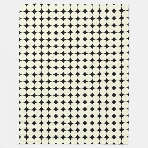 Vintage Black and White Geometric Dots Pattern   Fleece Blanket