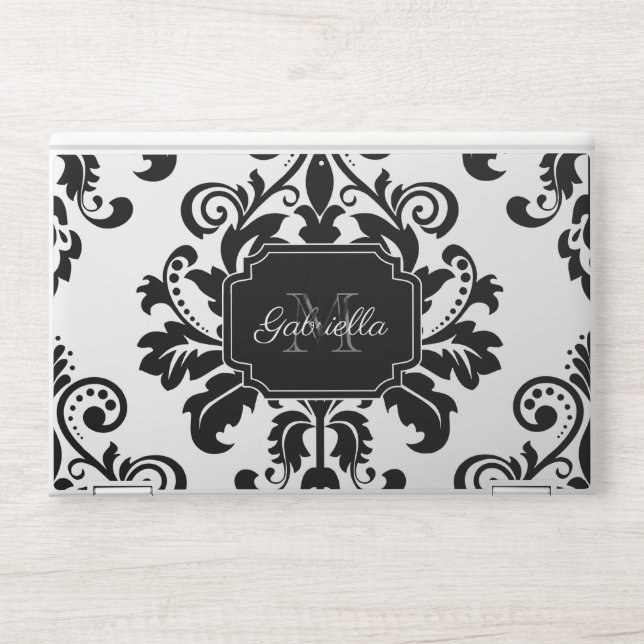 Vintage Black and White HP Laptop Skin (Front)