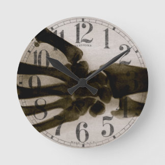Vintage Black and White Human Hand X-Ray Round Clock