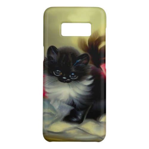 Vintage Black and White Kitten Painting Case_Mate Samsung Galaxy S8 Case