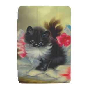 Vintage Black and White Kitten Painting iPad Mini Cover