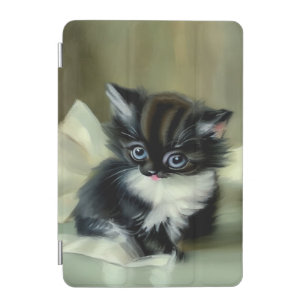 Vintage Black and White Kitten Tongue Sticking Out iPad Mini Cover