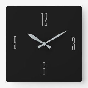 Vintage Black and White Minimalist Square Wall Clock