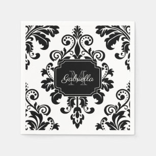 Vintage Black and White Napkins
