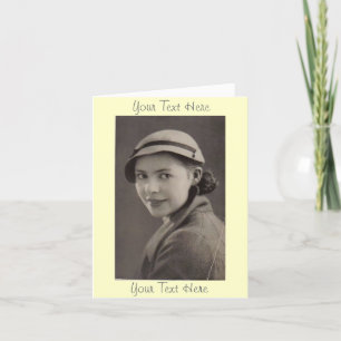 vintage black and white photo 1930’s lady portrait card