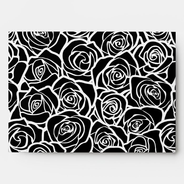Cute Vintage black and white roses Envelope