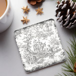 Vintage black and white tree toile de jouy printed stone coaster<br><div class="desc">Vintage black and white toile de jouy printed Stone Coaster. This toile de jouy vintage Stone Coaster is inspired by the exquisite designs of french romantic countryside scenes. These sophisticated Toile prints are an all time rage at the moment, beautiful designs that bring natural beauty to any item. They combine...</div>