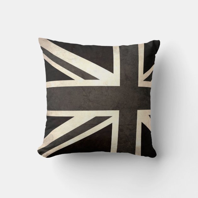 Black and white union jack cushion sale