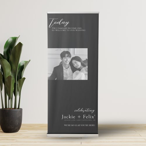 Vintage Black and White Wedding Welcome  Retractable Banner