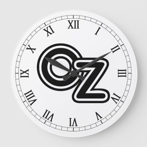 Vintage Black and White Wizard of Oz Fairy Tale Large Clock