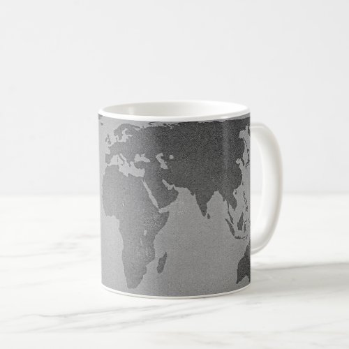 Vintage black and white world map coffee mug