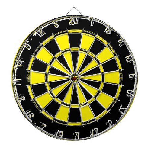 Vintage black and yellow dartboard