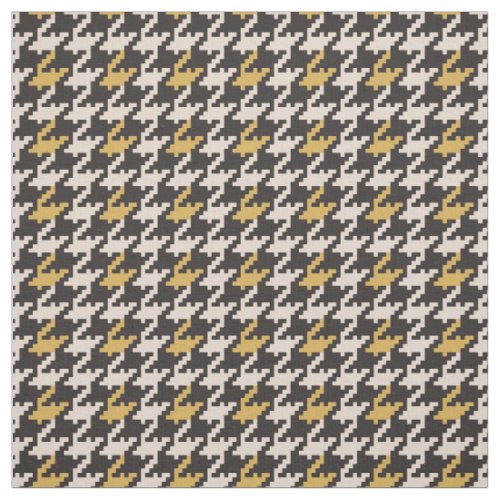 Vintage black and yellow houndstooth plaid pattern fabric